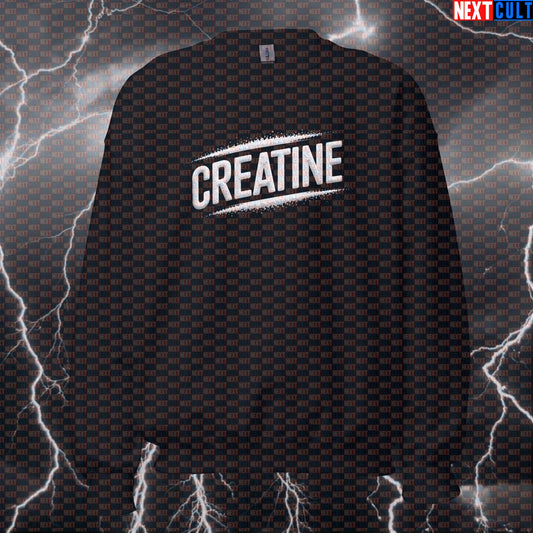Funny Sniffing Creatine Gym Sweatshirt | Hilarious Pump Cover Sweater For Lifters | Gym Meme Pullover Bodybuilding Fitness Gym Pump Cover Workout Next Cult Brand