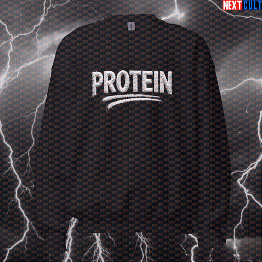 Funny Protein Sniffing Gym Sweatshirt | Hilarious Workout Sweater For Lifters | Gym Meme Pump Cover Bodybuilding Fitness Gym Pump Cover Workout Next Cult Brand