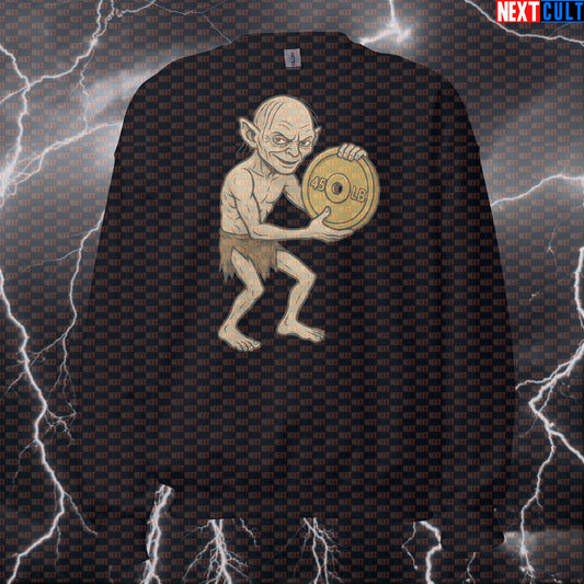 Lord of the Plates Funny Gym Sweatshirt | My Precious Workout Pullover & Pump Cover Sweatshirts Bodybuilding Films Fitness Gym Lord of the Rings Powerlifting Pump Cover Workout Next Cult Brand