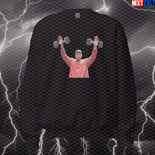 Kanye Gym Parody Funny Workout Sweatshirt | Rap Music Lifting Pullover Sweatshirts Bodybuilding Fitness Gym Hip Hop Kanye West Pump Cover Workout Next Cult Brand