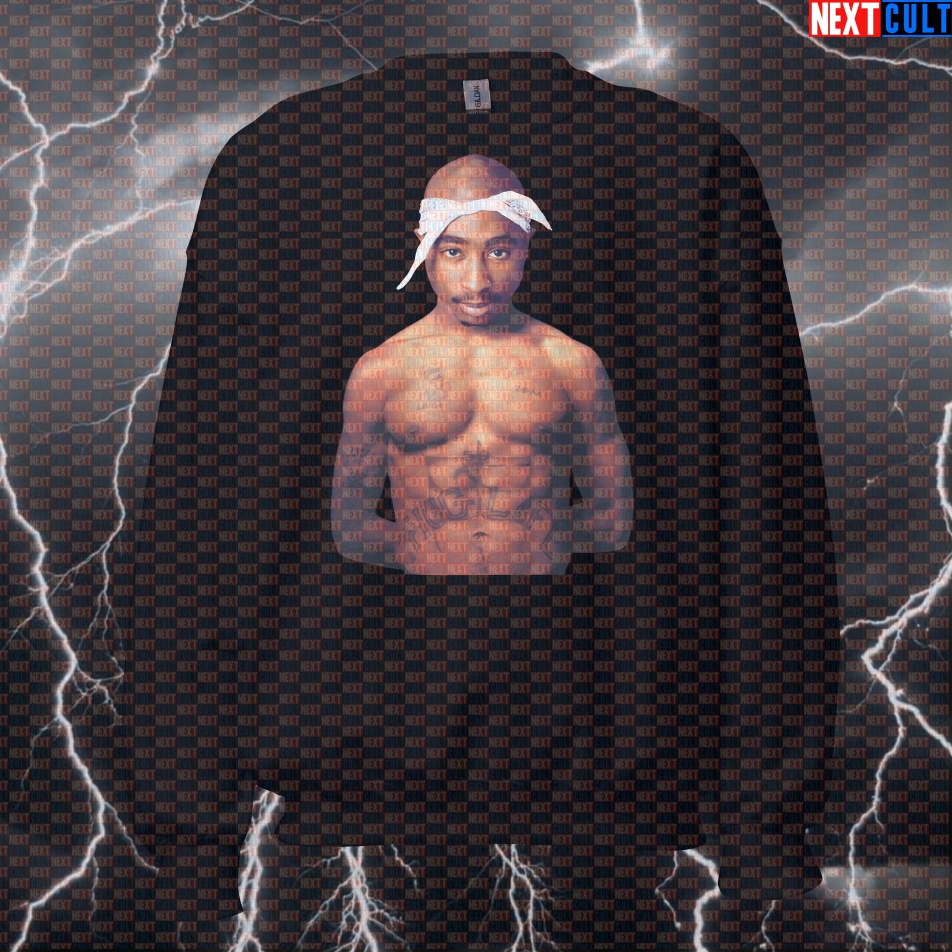 6Pac Shakur Funny Gym Sweatshirt | Rap Parody Crewneck for Bodybuilding & Core Gains Sweatshirts 2Pac Bodybuilding Fitness Gym Hip Hop Pump Cover Workout Next Cult Brand