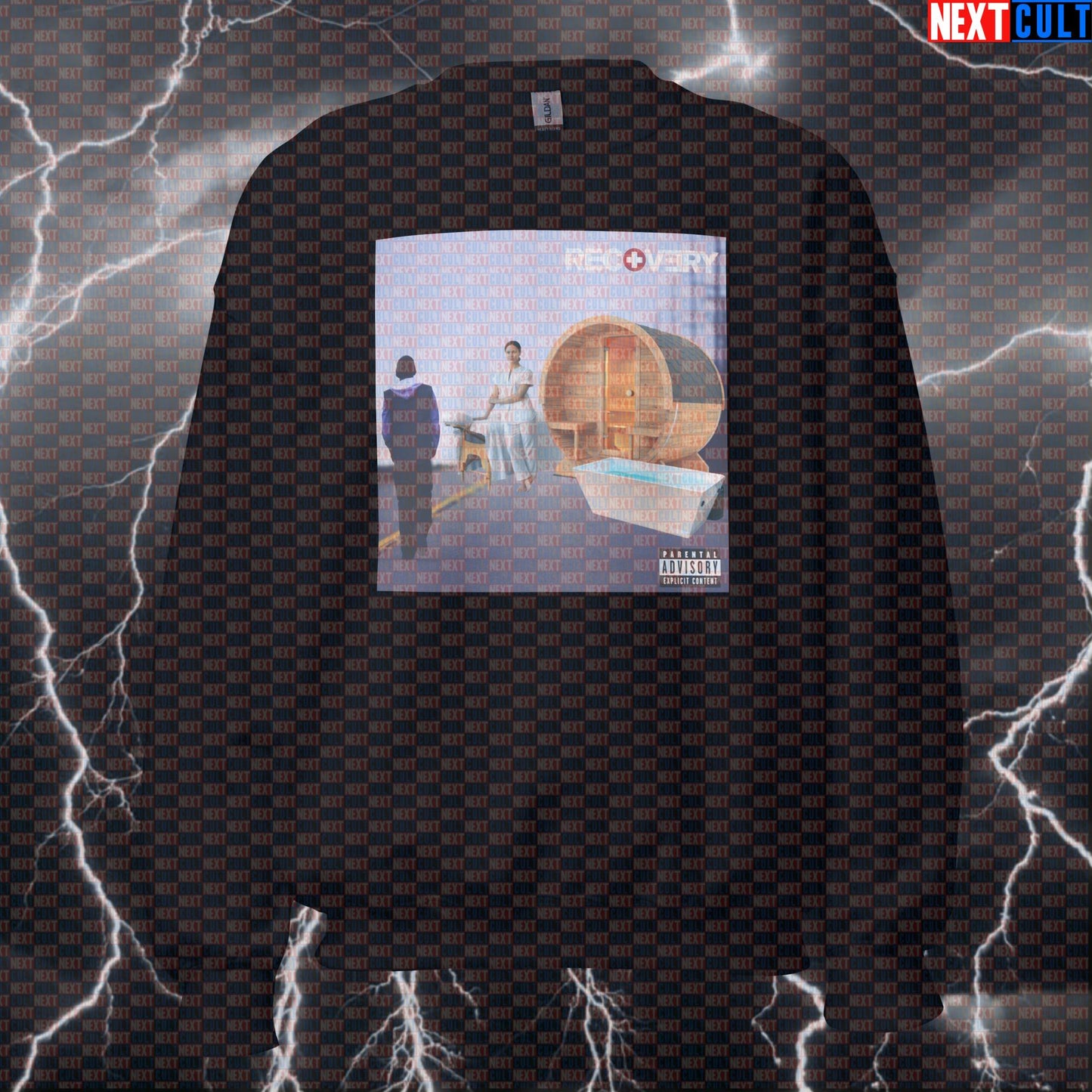 Slim Shady Recovery Album Parody Sweatshirt | Funny Gym & Workout Pullover Sweatshirts Bodybuilding Eminem Fitness Gym Hip Hop Pump Cover Workout Next Cult Brand