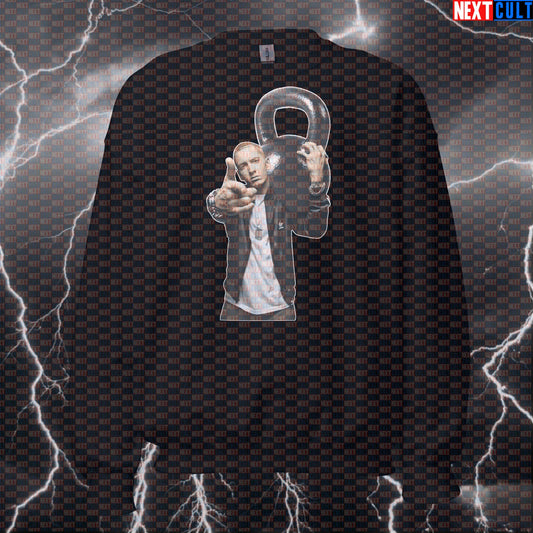 Kettlebell Rap God Funny Gym Sweatshirt | Slim Shady Workout Pullover Sweatshirts Bodybuilding Eminem Fitness Gym Hip Hop Kettlebell Pump Cover Workout Next Cult Brand