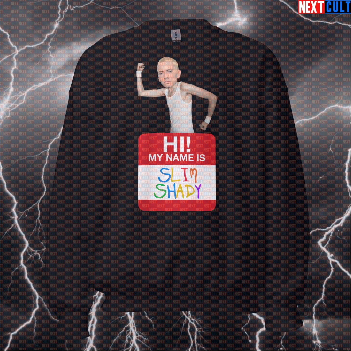 Slim Shady Gym Nerd Funny Workout Sweatshirt | Bodybuilding Parody Pullover Pump Cover Sweatshirts Bodybuilding Eminem Fitness Gym Hip Hop Pump Cover Workout Next Cult Brand