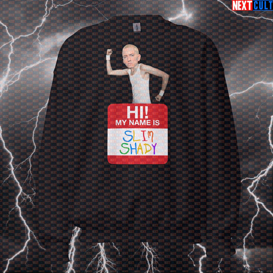 Slim Shady Gym Nerd Funny Workout Sweatshirt | Bodybuilding Parody Pullover Pump Cover Sweatshirts Bodybuilding Eminem Fitness Gym Hip Hop Pump Cover Workout Next Cult Brand