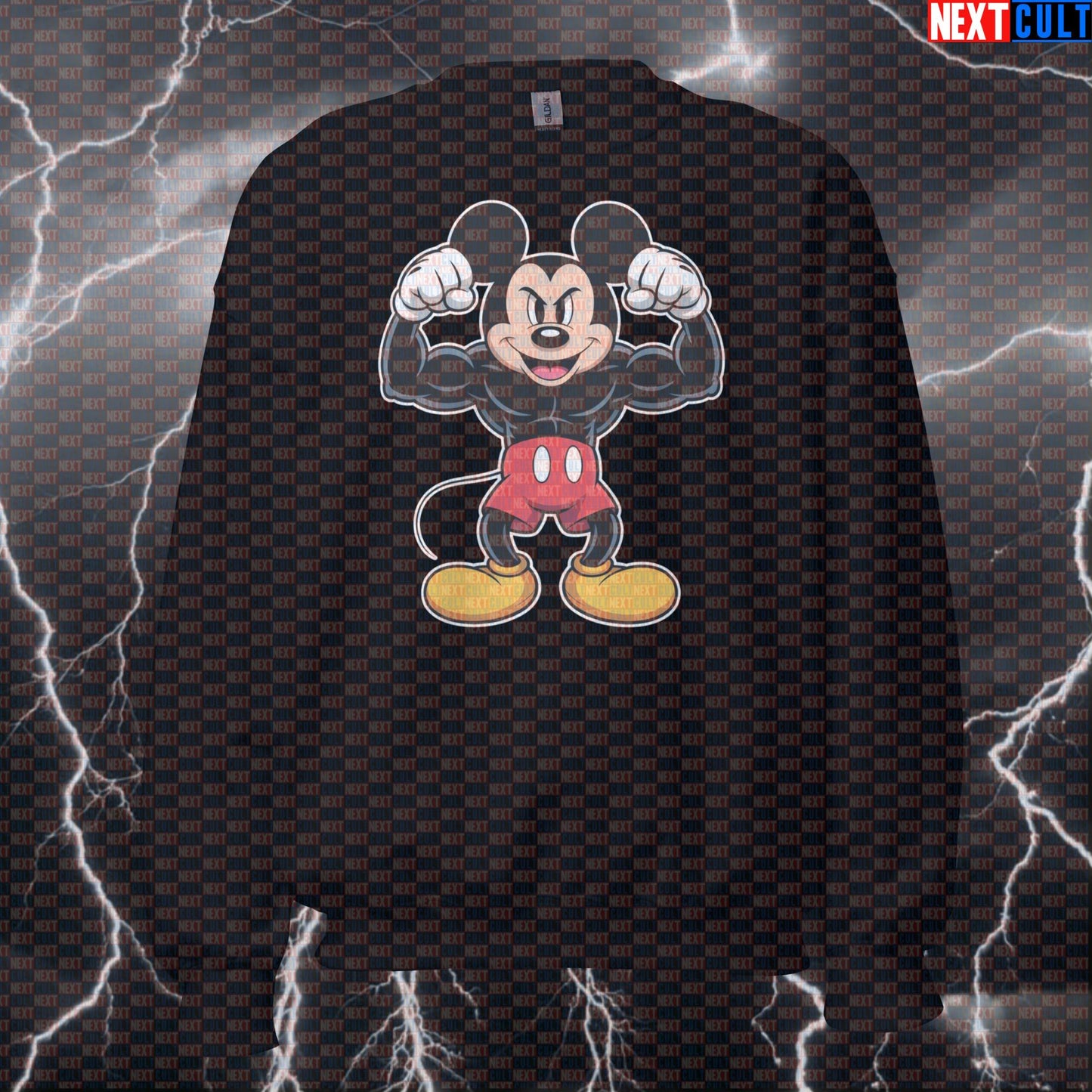 Funny Gym Rat Sweatshirt | Workout Sweater For Lifters & Gym Bros | Mickey Mouse Pump Cover Pullover Bodybuilding Fitness Gym Gymrat Pump Cover TV Workout Next Cult Brand