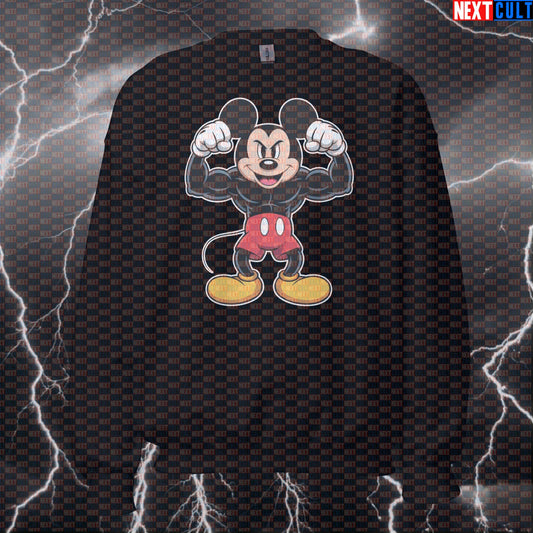 Funny Gym Rat Sweatshirt | Workout Sweater For Lifters & Gym Bros | Mickey Mouse Pump Cover Pullover Bodybuilding Fitness Gym Gymrat Pump Cover TV Workout Next Cult Brand