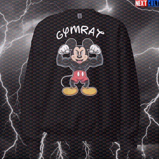 Funny Gym Rats Sweatshirt | Mickey Themed Workout Sweater For Lifters | Gym Bro Pump Cover Crewneck Bodybuilding Fitness Gym Gymrat Pump Cover TV Workout Next Cult Brand