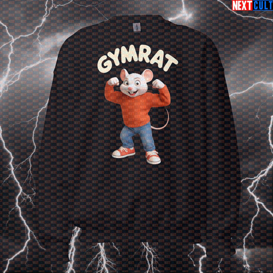 Funny Gym Rat Stuart Little Sweatshirt | Gym Rat Meme Workout Sweater | Swole Stuart Little Pullover Bodybuilding Films Fitness Gym Gymrat Pump Cover Workout Next Cult Brand