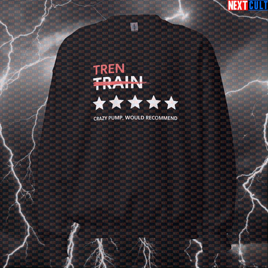 Funny Not Natty Gym Sweatshirt | Tren Review Meme Workout Sweater | Bodybuilding Meme Pullover Bodybuilding Fitness Gym Pump Cover Steroids Workout Next Cult Brand