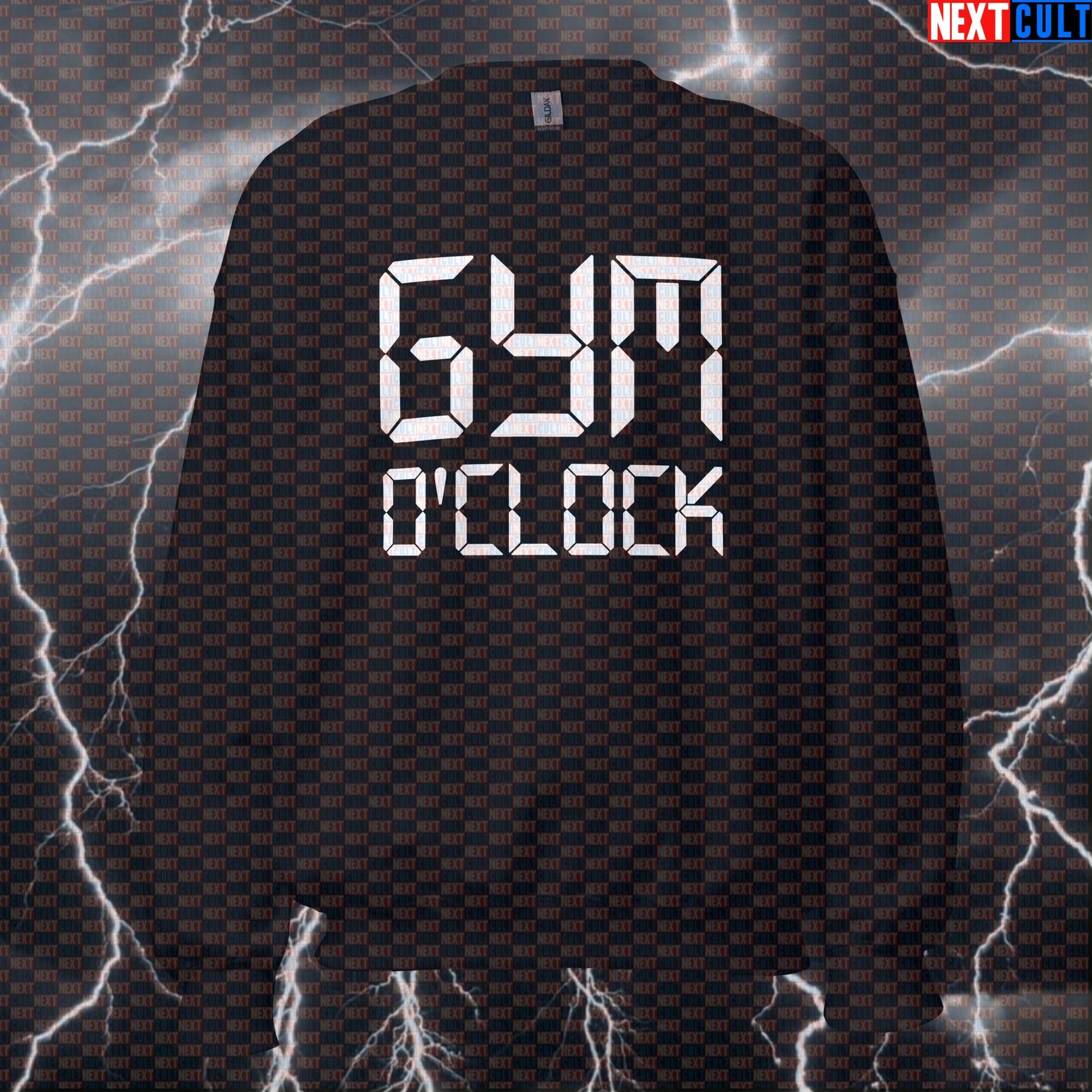 Funny Gym O'Clock Sweatshirt | Workout Sweater For Lifters & Gym Bros | Fitness Meme Pullover Pump Cover Bodybuilding Fitness Gym Powerlifting Pump Cover Workout Next Cult Brand