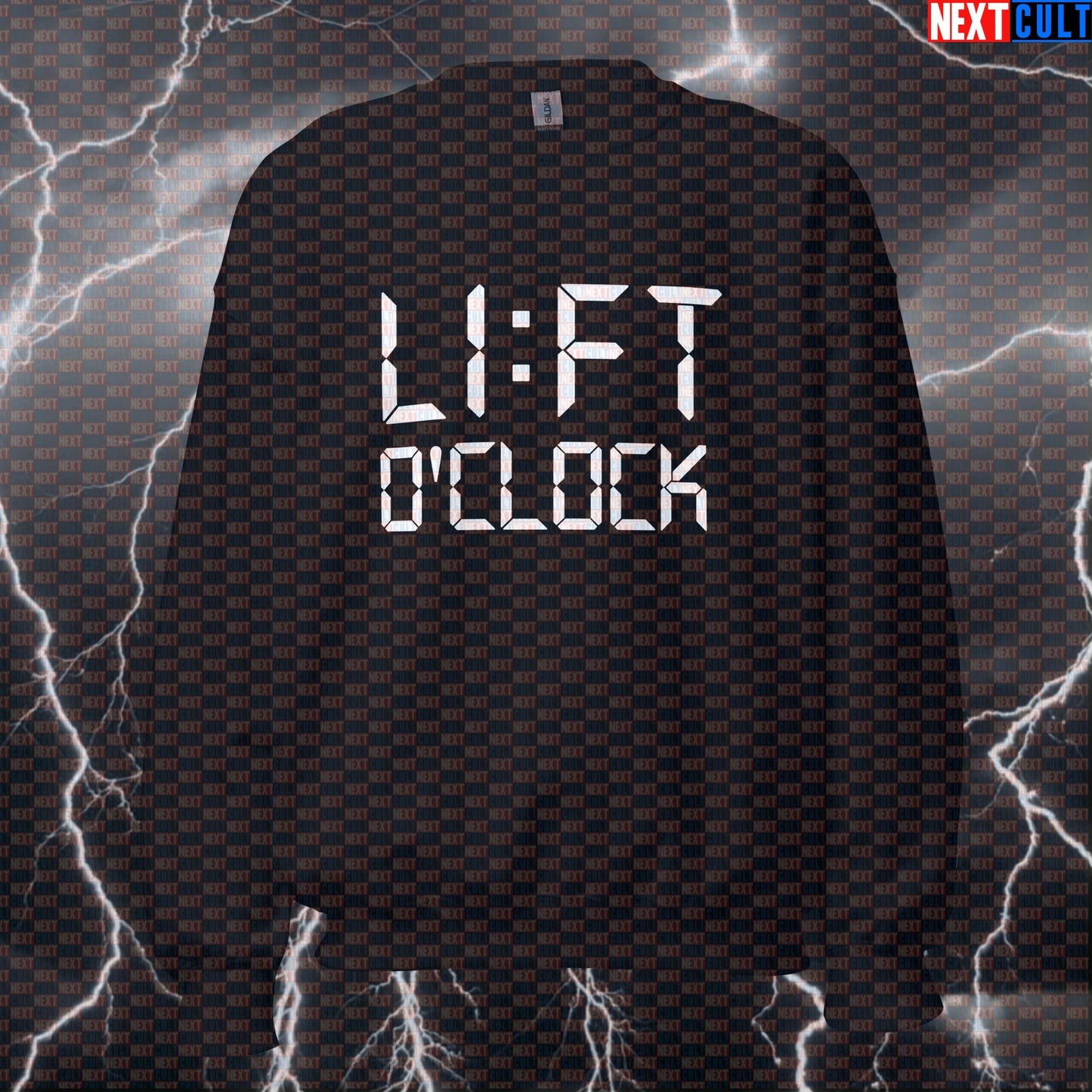 Funny Lift O'Clock Gym Sweatshirt | Workout Sweater For Gym Bros & Lifters | Bodybuilding Meme Pullover Bodybuilding Fitness Gym Powerlifting Pump Cover Workout Next Cult Brand