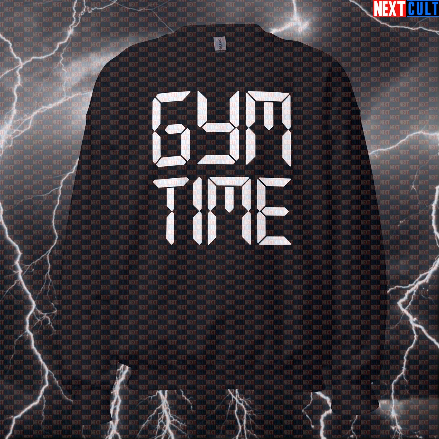 Funny It's Gym O'Clock Sweatshirt | Workout Sweater For Lifters & Gym Bros | Fitness Meme Pullover Top Bodybuilding Fitness Gym Powerlifting Pump Cover Workout Next Cult Brand