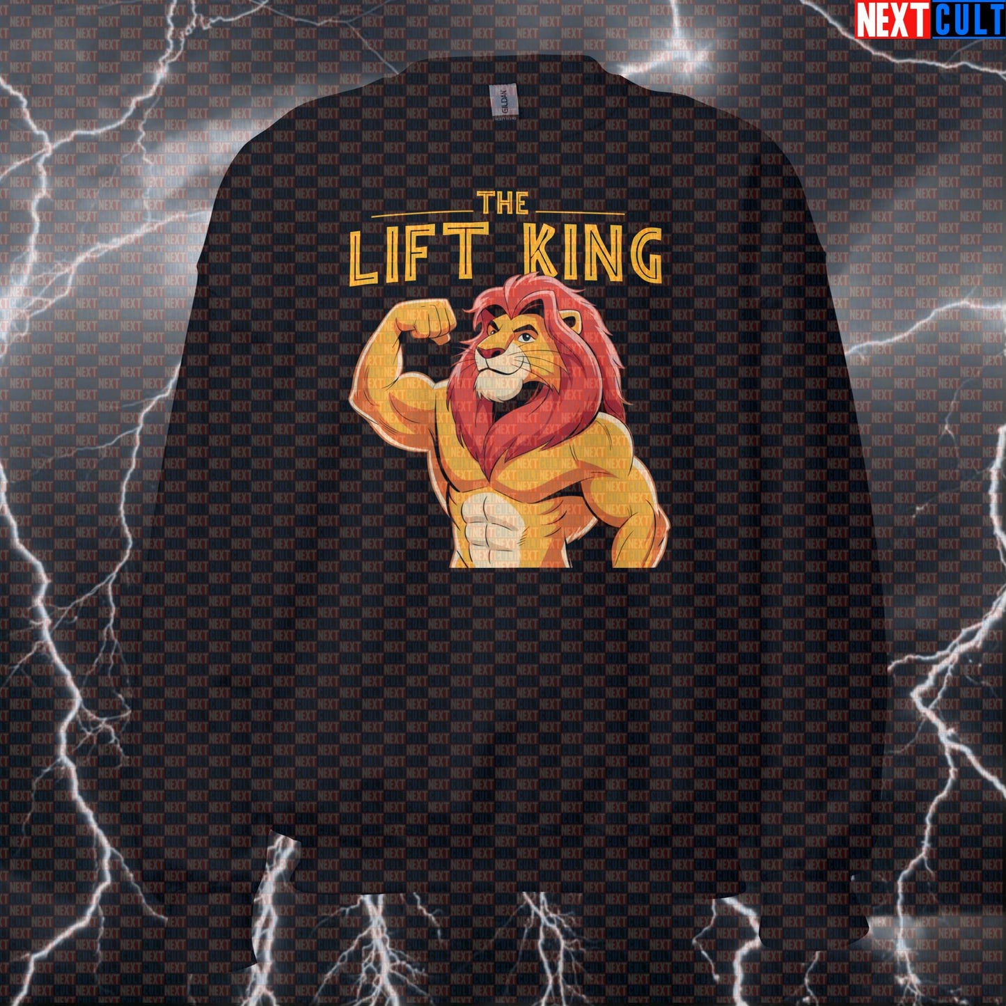 The Lifting King Funny Gym Sweatshirt | Bodybuilding Lion Meme Workout Pullover Bodybuilding Films Fitness Gym Powerlifting Pump Cover Workout Next Cult Brand