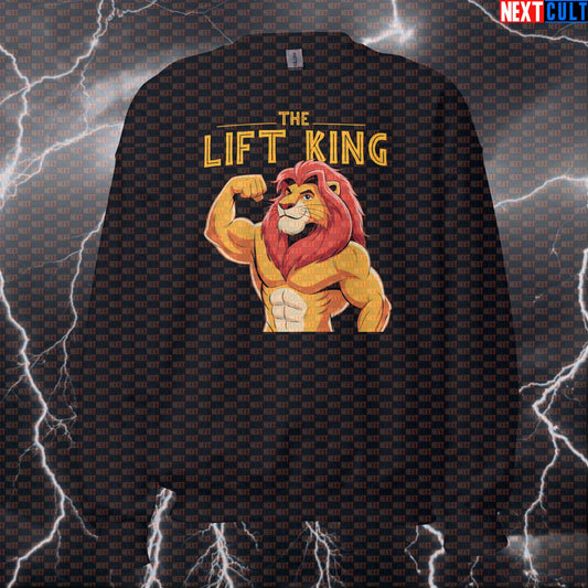 The Lifting King Funny Gym Sweatshirt | Bodybuilding Lion Meme Workout Pullover Bodybuilding Films Fitness Gym Powerlifting Pump Cover Workout Next Cult Brand