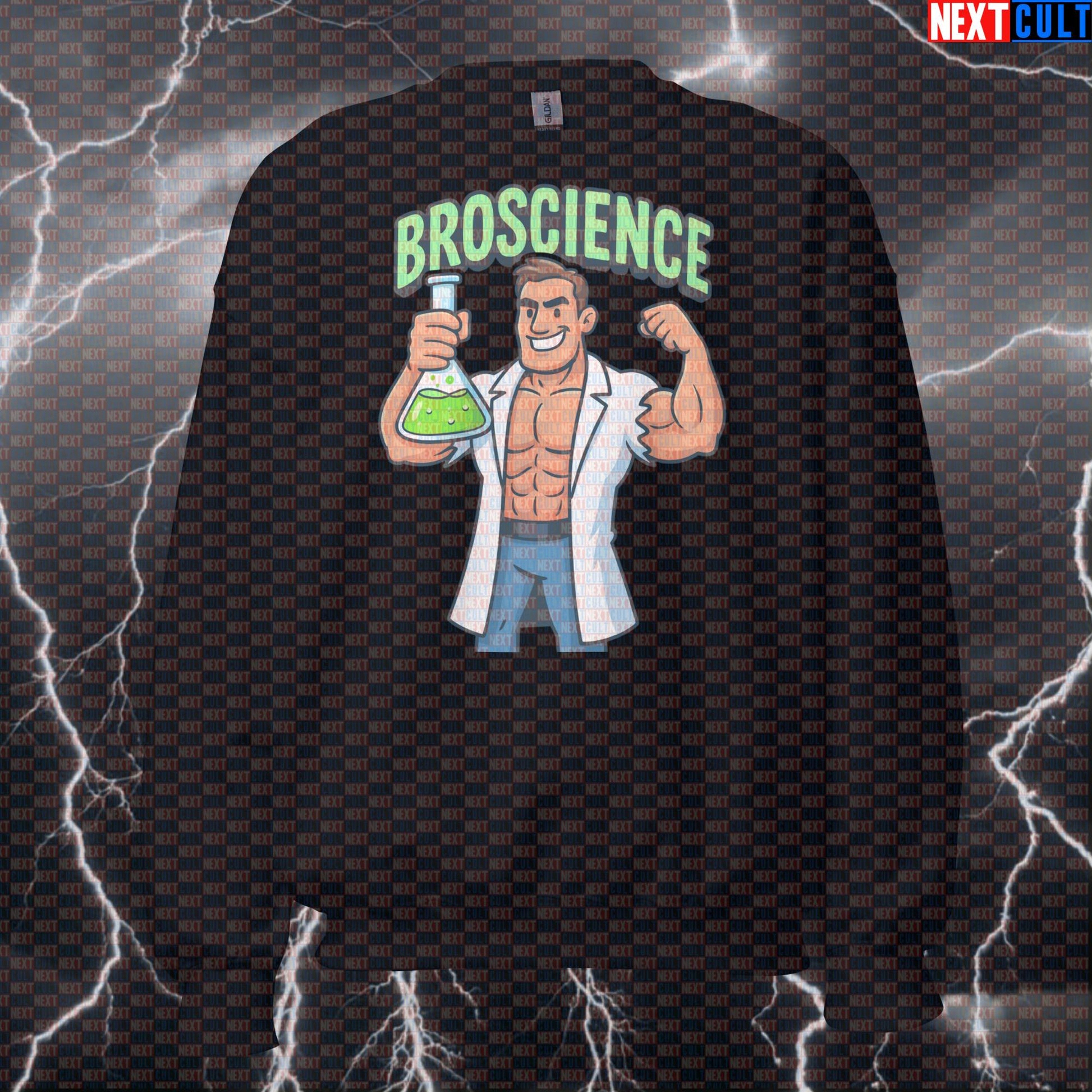 Bro Scientist Chemistry of Gains Funny Gym Sweatshirt | Workout Crewneck Pullover Bodybuilding Fitness Gym Pump Cover Workout Next Cult Brand