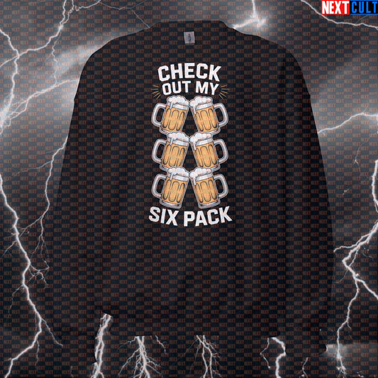 Check Out My Six Pack Beer Funny Gym Sweatshirt - Gym Meme Pullover Jumper Pump Cover Sweatshirts Beer Bodybuilding Fitness Gym Pump Cover Workout Next Cult Brand