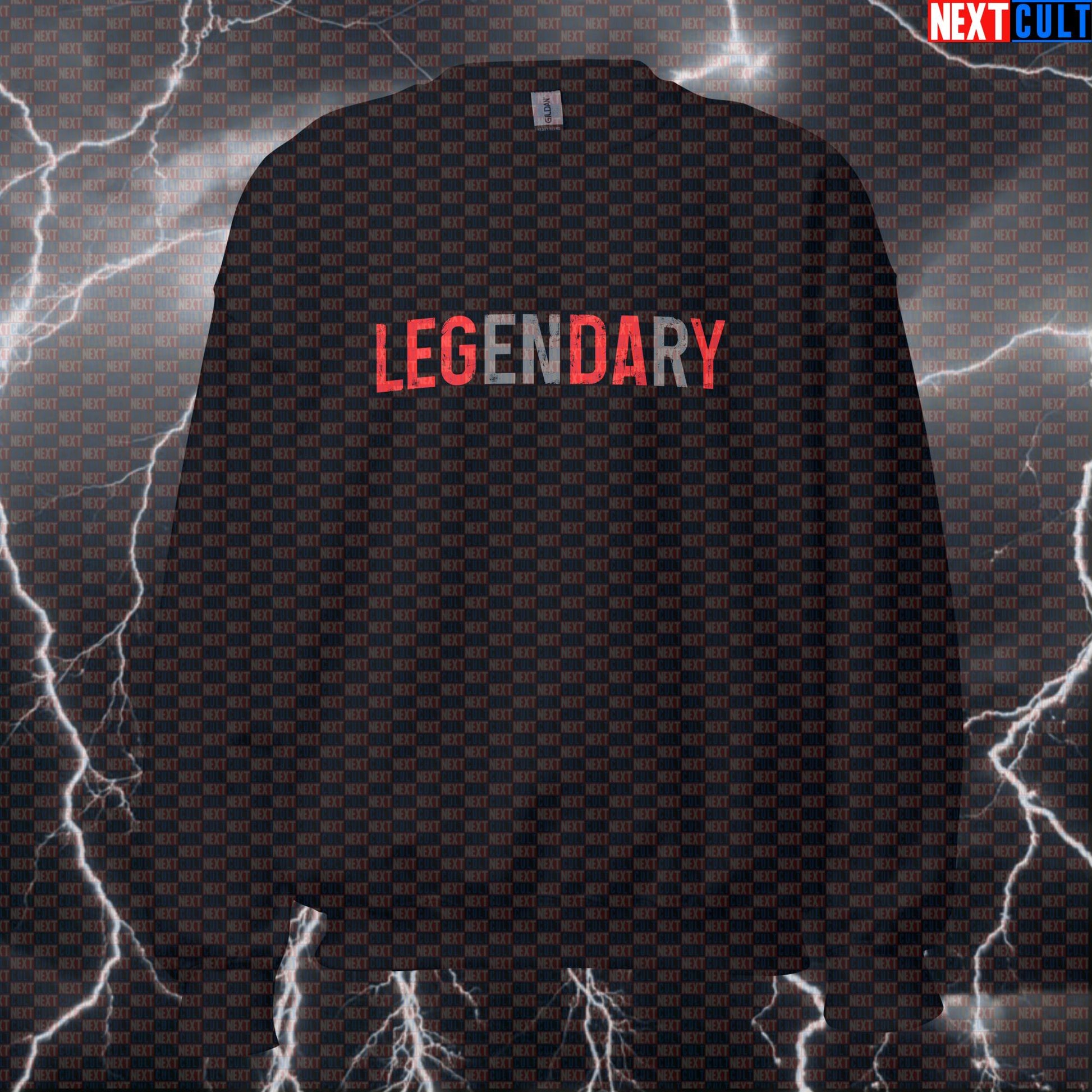 Legendary Leg Day Funny Gym Sweatshirt - Squat Meme Pullover Jumper Pump Cover For Lifters Sweatshirts Bodybuilding Fitness Gym Leg Day Powerlifting Pump Cover Workout Next Cult Brand