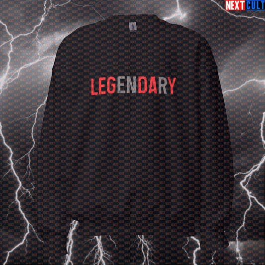 Legendary Leg Day Funny Gym Sweatshirt - Squat Meme Pullover Jumper Pump Cover For Lifters Sweatshirts Bodybuilding Fitness Gym Leg Day Powerlifting Pump Cover Workout Next Cult Brand