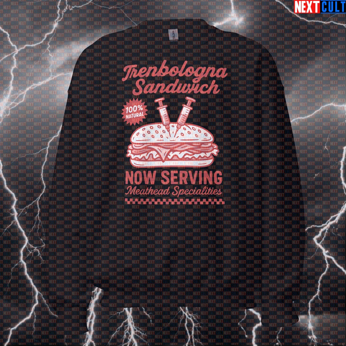 Trenbologna Sandwich Gym Sweatshirt | Funny Workout Pullover For Lifters & Fitness Memes Sweatshirts Bodybuilding Fast Food Fitness Gym Pump Cover Steroids Workout Next Cult Brand