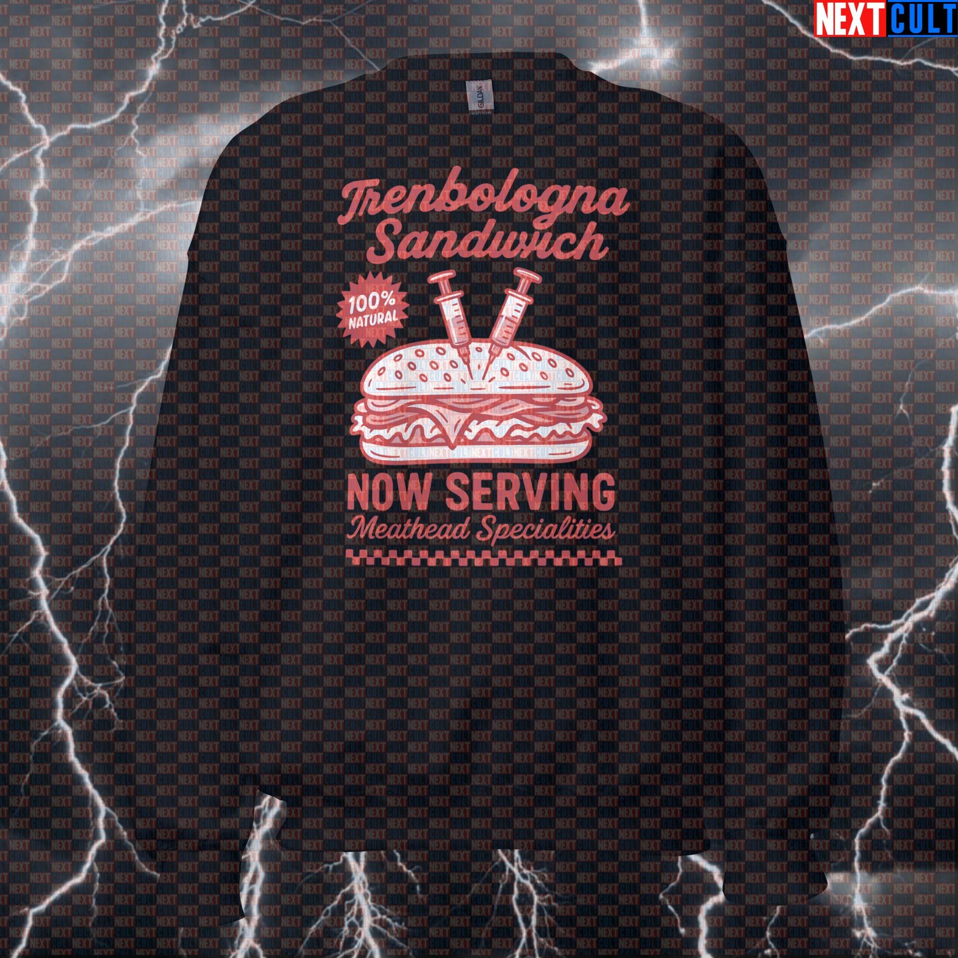 Trenbologna Sandwich Gym Sweatshirt | Funny Workout Pullover For Lifters & Fitness Memes Sweatshirts Bodybuilding Fast Food Fitness Gym Pump Cover Steroids Workout Next Cult Brand