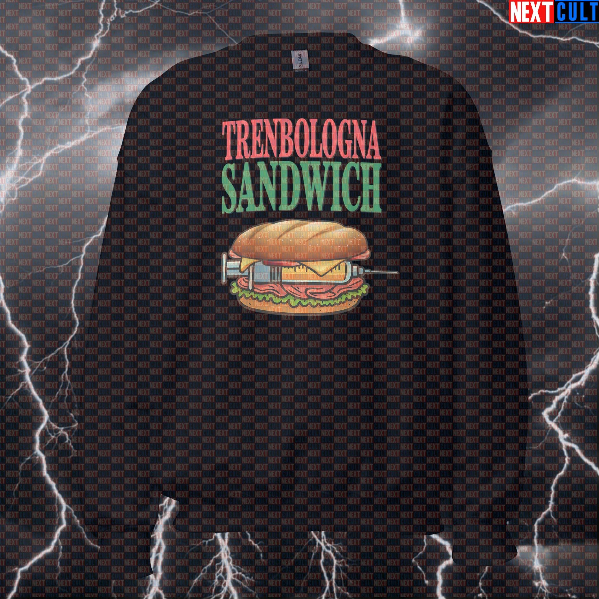 Trenbologna Sandwich Gym Sweatshirt | Funny Workout Sweater Not Natty Meme Pullover Sweatshirts Bodybuilding Fast Food Fitness Gym Pump Cover Steroids Workout Next Cult Brand
