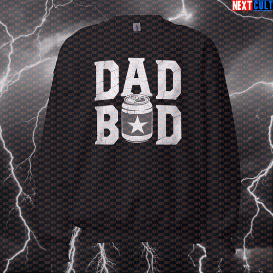 Dad Bod Squad Funny Gym Sweatshirt - Father's Day Beer & Gains Meme Jumper Pump Cover Sweatshirts Beer Father's Day Fitness Gym Pump Cover Workout Next Cult Brand