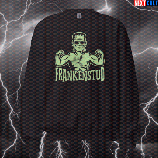 Frankenstud Funny Gym Sweatshirt - Halloween Bodybuilding Meme Pullover Jumper Pump Cover Bodybuilding Films Fitness Gym Halloween Pump Cover Workout Next Cult Brand