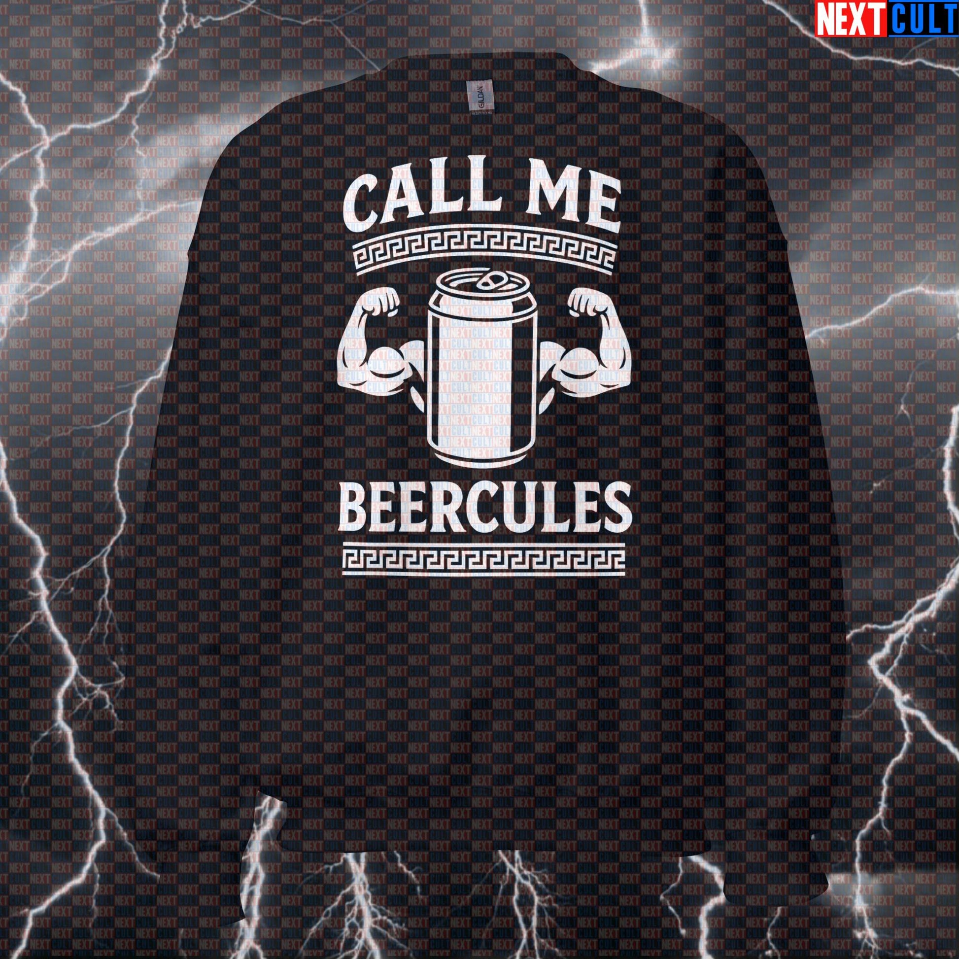 Call Me Beercules Gym Sweatshirt | Funny Mythology Workout Sweater & Pump Cover Ancient Greece Beer Bodybuilding Fitness Gym Pump Cover Workout Next Cult Brand