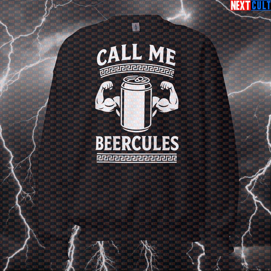 Call Me Beercules Gym Sweatshirt | Funny Mythology Workout Sweater & Pump Cover Ancient Greece Beer Bodybuilding Fitness Gym Pump Cover Workout Next Cult Brand