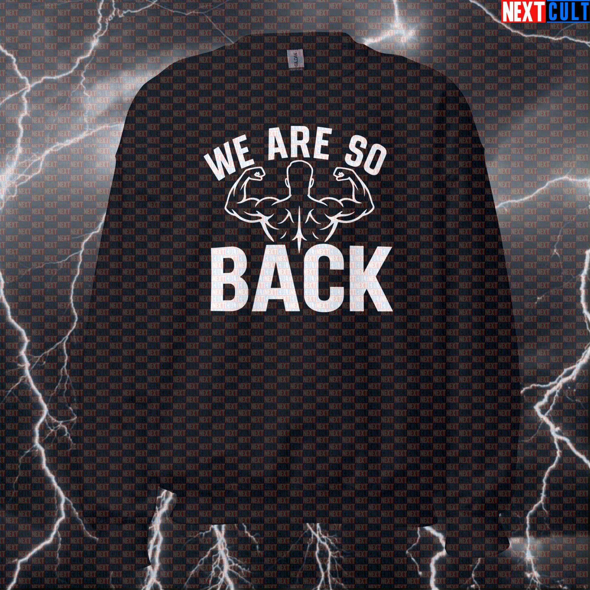 We Are So Back Gym Sweatshirt | Back Training Crewneck | Funny Workout Sweater Bodybuilding Fitness Gym Pump Cover Workout Next Cult Brand