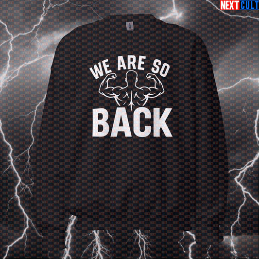 We Are So Back Gym Sweatshirt | Back Training Crewneck | Funny Workout Sweater Bodybuilding Fitness Gym Pump Cover Workout Next Cult Brand