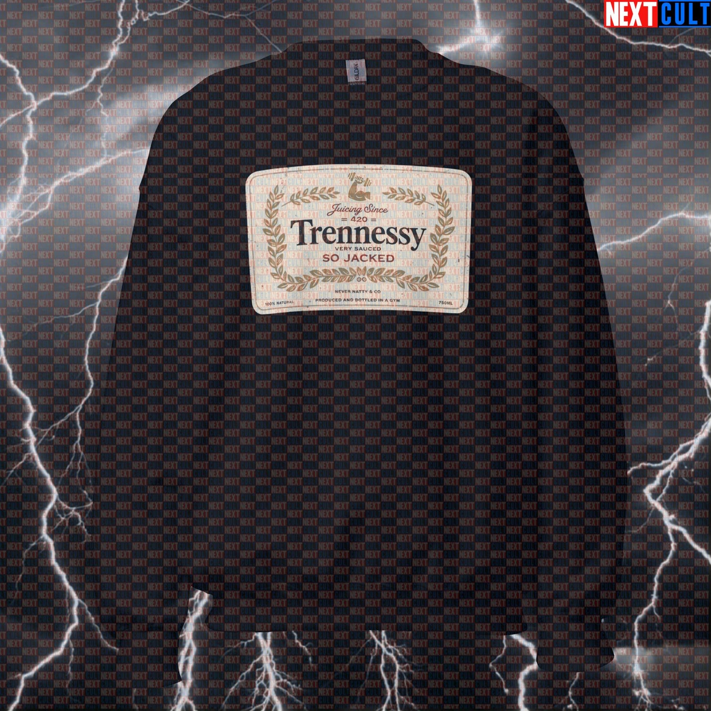 Funny Trennessy Gym Sweatshirt - Enhanced Lifter Meme Pullover Jumper Saucy Pump Cover Bodybuilding Fitness Gym Pump Cover Steroids Workout Next Cult Brand