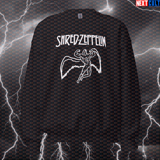 Funny Gym Sweatshirt - Shred Zeppelin Heavy Metal Pump Cover Jumper for Lifters & Rock Fans Bodybuilding Fitness Gym Led Zeppelin Pump Cover Rock Music Workout Next Cult Brand