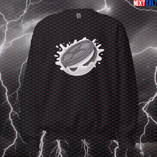 Cookie Weight Plate Funny Gym Sweatshirt - OREO Cookie Meme Jumper Pullover Pump Cover Bodybuilding Bulking Fast Food Fitness Gym Powerlifting Pump Cover Workout Next Cult Brand