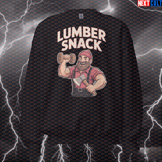 Funny Gym Sweatshirt for Lifters - Lumbersnack Jacked Lumberjack Meme Crewneck Pullover Pump Cover Bodybuilding Fitness Gym Pump Cover Workout Next Cult Brand