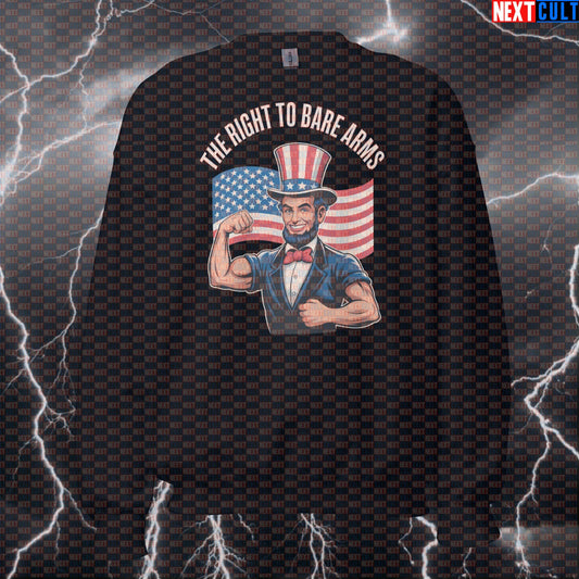 Funny Patriotic Gym Sweatshirt - Abraham Lincoln Pump Cover Jumper | USA Fitness Meme Pullover Sweatshirts Next Cult Brand