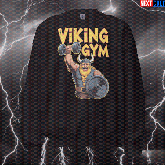 Funny Viking Gym Sweatshirt - Norse Workout Pump Cover Jumper Pullover For Lifters & Gymbros Bodybuilding Fitness Gym Pump Cover Vikings Workout Next Cult Brand