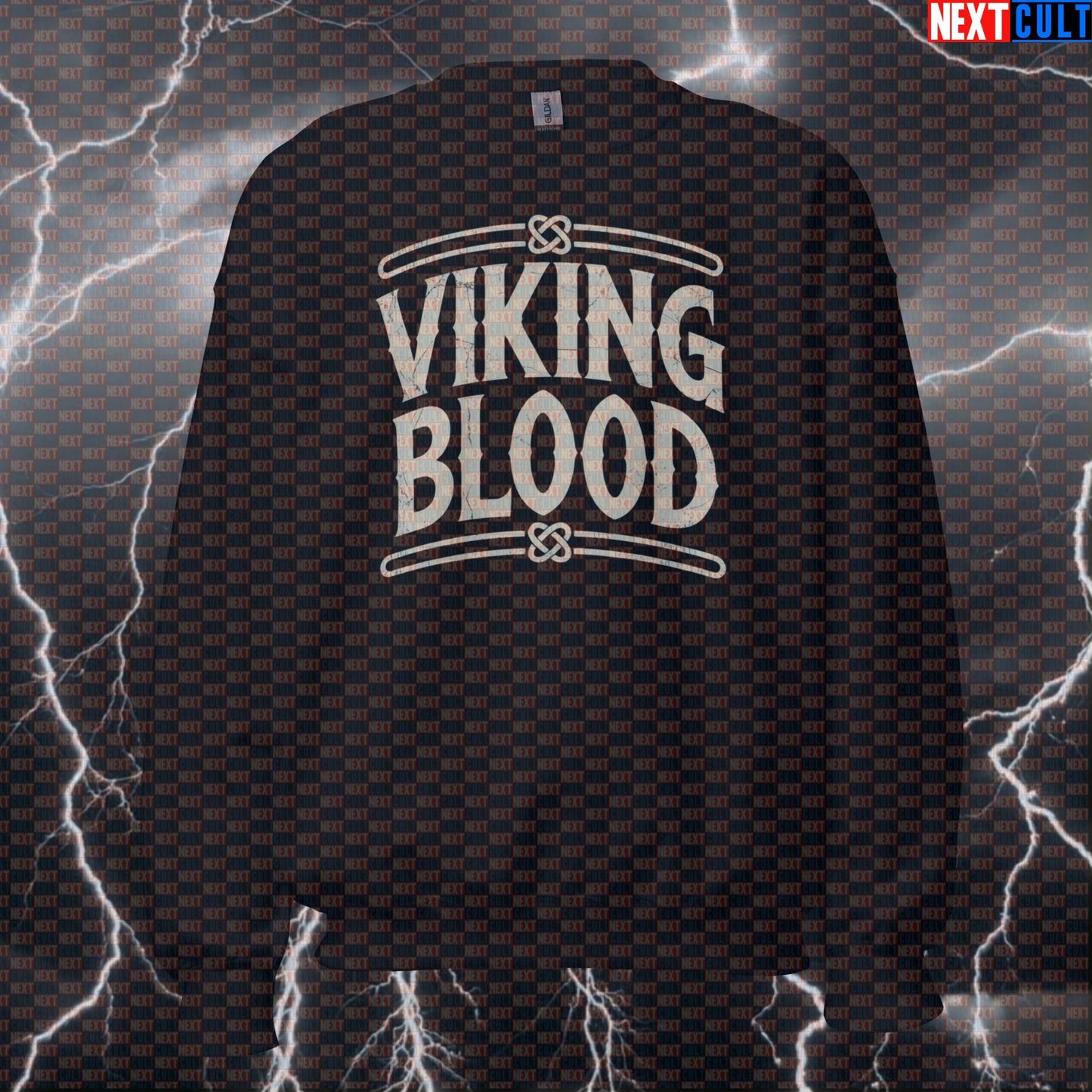 Viking Blood Pump Cover Funny Gym Sweatshirt - Norse Viking Gym Jumper Pullover Crewneck Top Bodybuilding Fitness Gym Pump Cover Vikings Workout Next Cult Brand