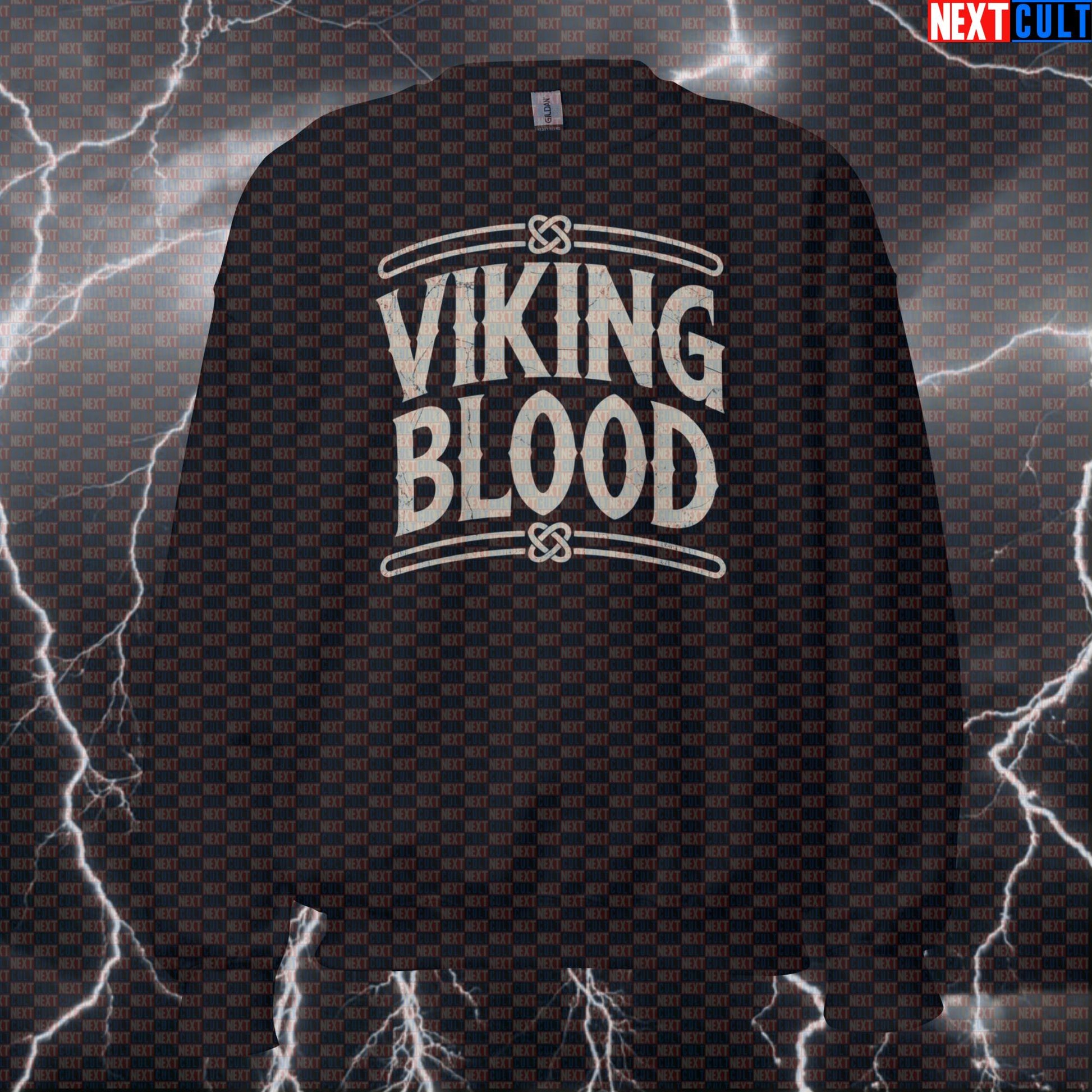 Viking Blood Pump Cover Funny Gym Sweatshirt - Norse Viking Gym Jumper Pullover Crewneck Top Bodybuilding Fitness Gym Pump Cover Vikings Workout Next Cult Brand