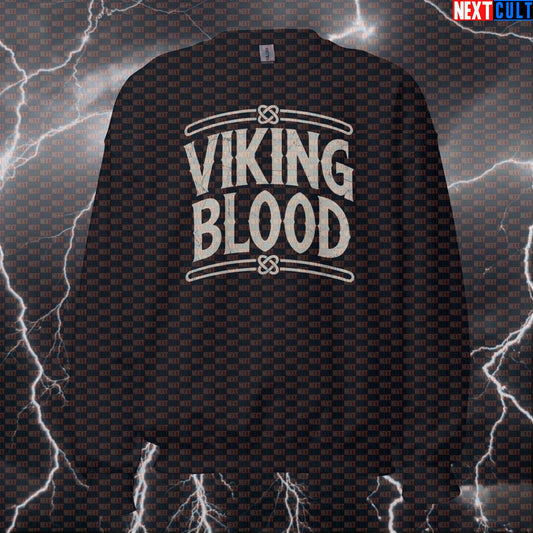 Viking Blood Pump Cover Funny Gym Sweatshirt - Norse Viking Gym Jumper Pullover Crewneck Top Bodybuilding Fitness Gym Pump Cover Vikings Workout Next Cult Brand