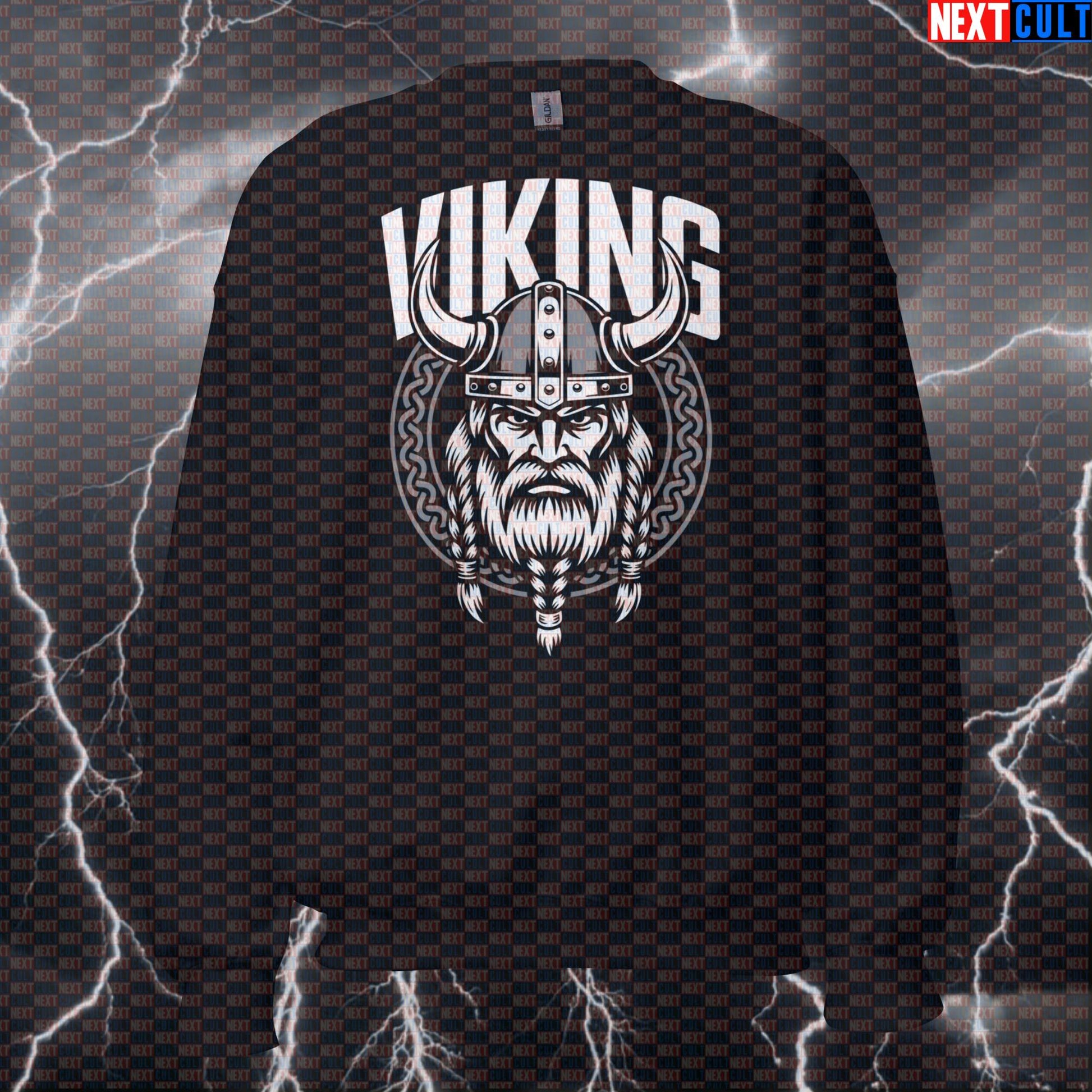 Funny Viking Gym Sweatshirt - Norse Lifters Pump Cover Crewneck Pullover for Gymbros & Fitness Gains Fitness Gym Pump Cover Vikings Workout Next Cult Brand