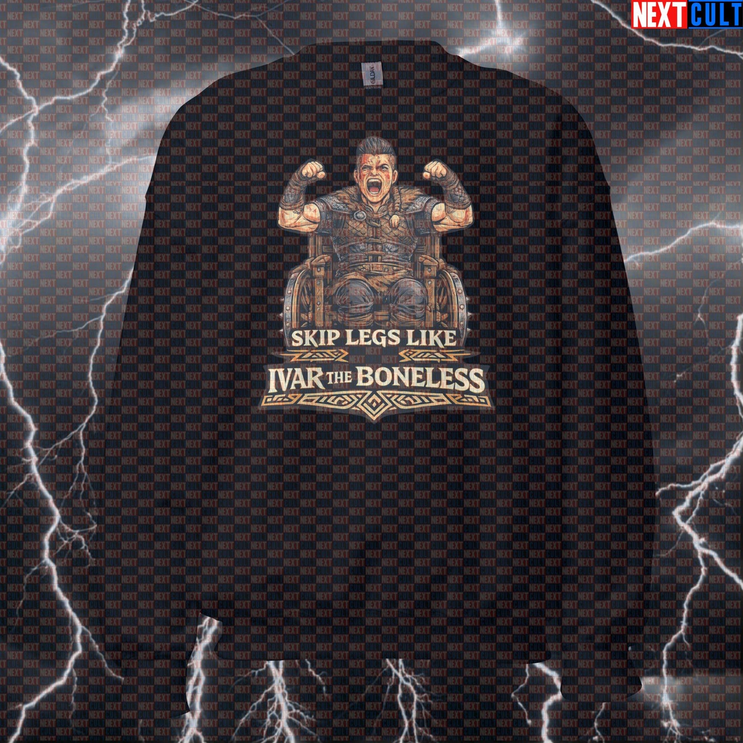 Ivar The Boneless Skip Leg Day Funny Gym Sweatshirt | Viking Workout Sweater Pump Cover Sweatshirts Bodybuilding Fitness Gym Leg Day Pump Cover TV Vikings Workout Next Cult Brand