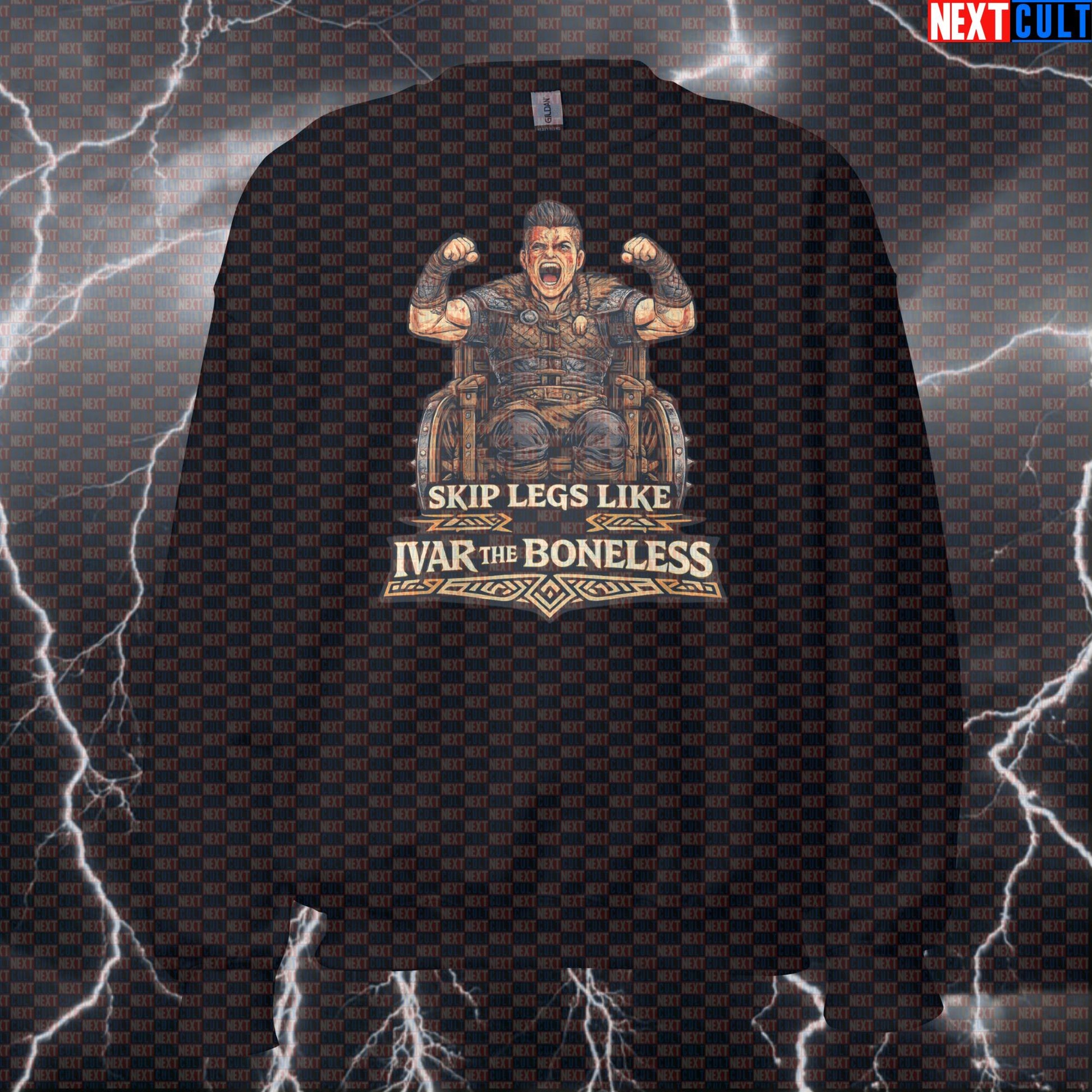 Ivar The Boneless Skip Leg Day Funny Gym Sweatshirt | Viking Workout Sweater Pump Cover Sweatshirts Bodybuilding Fitness Gym Leg Day Pump Cover TV Vikings Workout Next Cult Brand