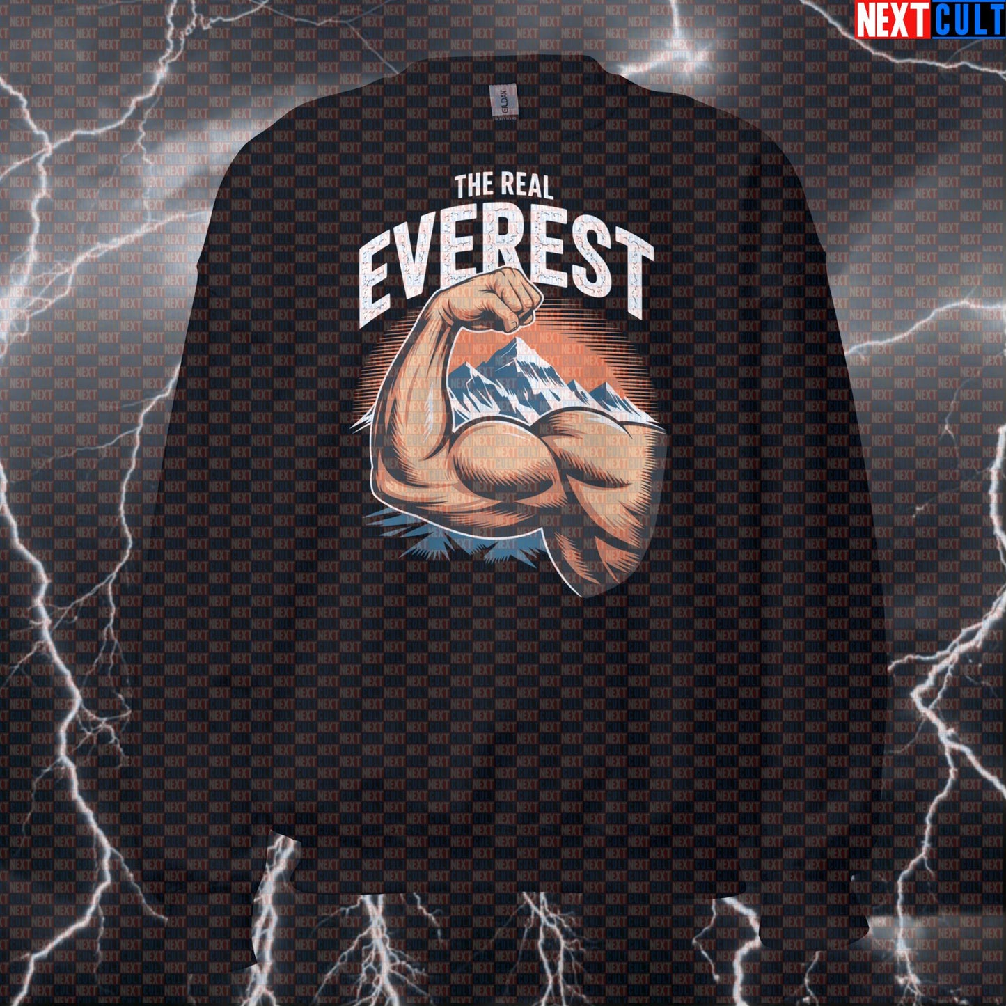 The Real Everest Funny Gym Sweatshirt - Muscle Mountain Pump Cover Pullover Jumper For Lifters Sweatshirts Next Cult Brand