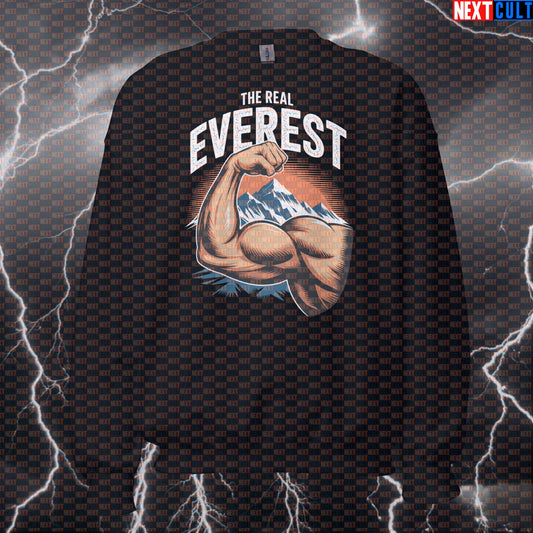 The Real Everest Funny Gym Sweatshirt - Muscle Mountain Pump Cover Pullover Jumper For Lifters Sweatshirts Next Cult Brand