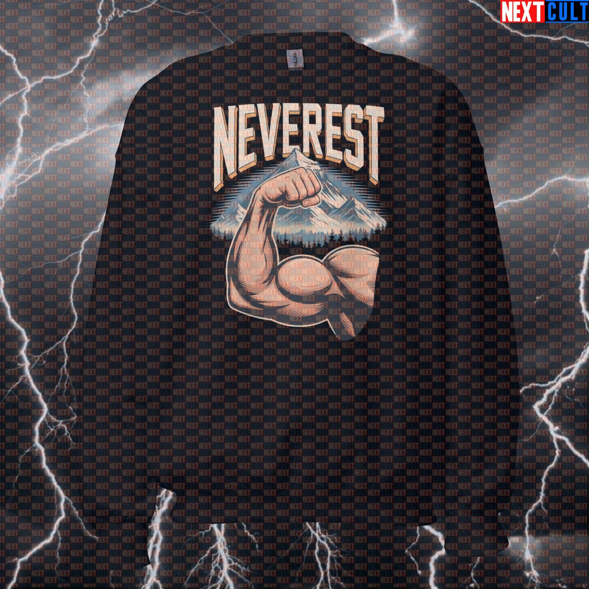 Neverest Funny Gym Sweatshirt - Muscle Mountain Workout Crewneck Jumper Pullover Pump Cover Sweatshirts Next Cult Brand