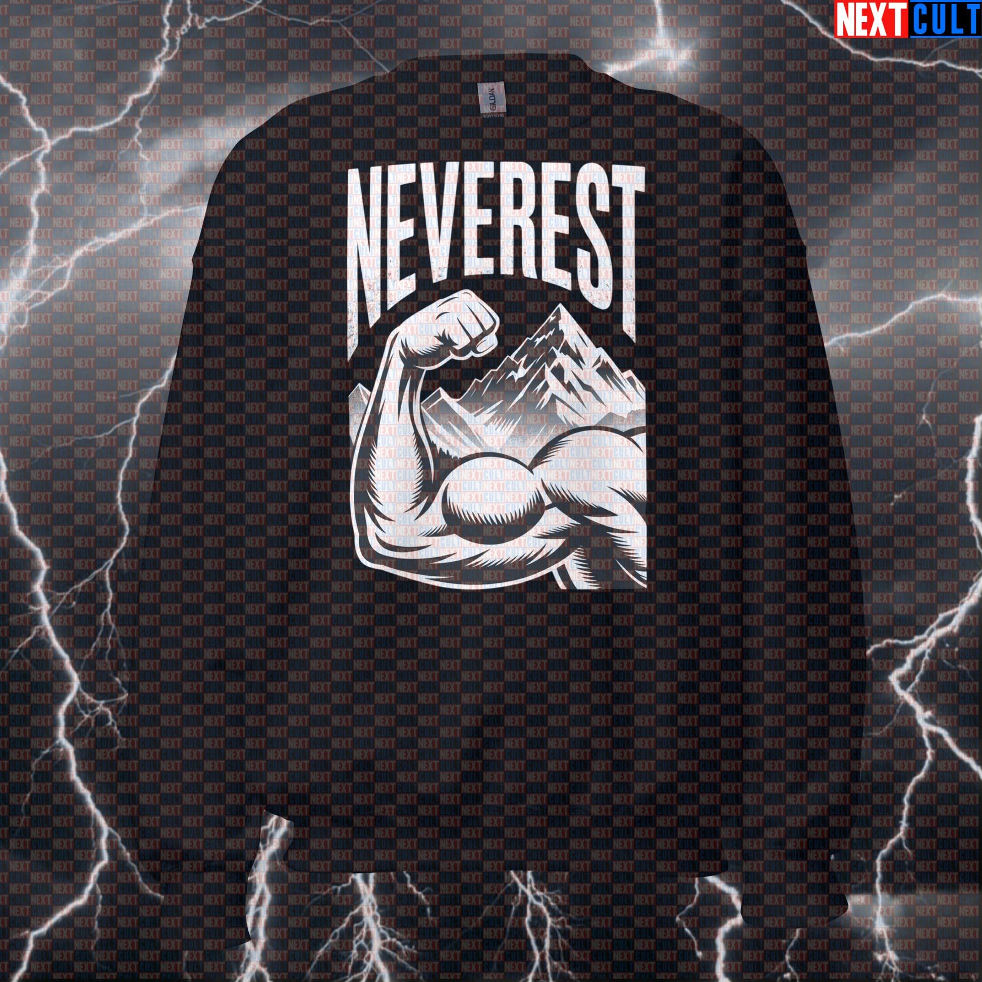 Neverest Funny Gym Sweatshirt - Muscle Mountain Pullover Jumper Workout Pump Cover Crewneck Sweatshirts Next Cult Brand