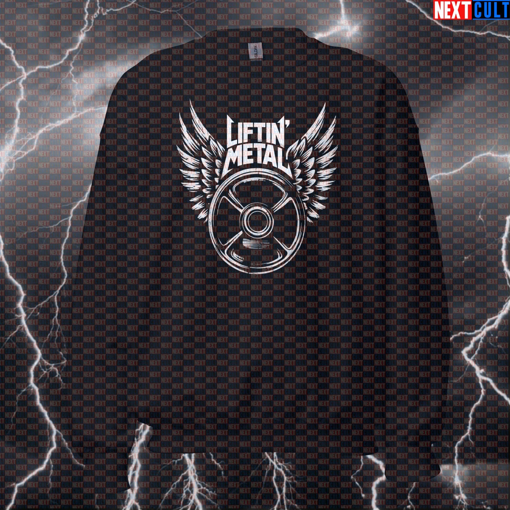 Liftin Metal Funny Gym Sweatshirt - Heavy Metal Rock Music Workout Jumper Pullover Pump Cover Sweatshirts Next Cult Brand
