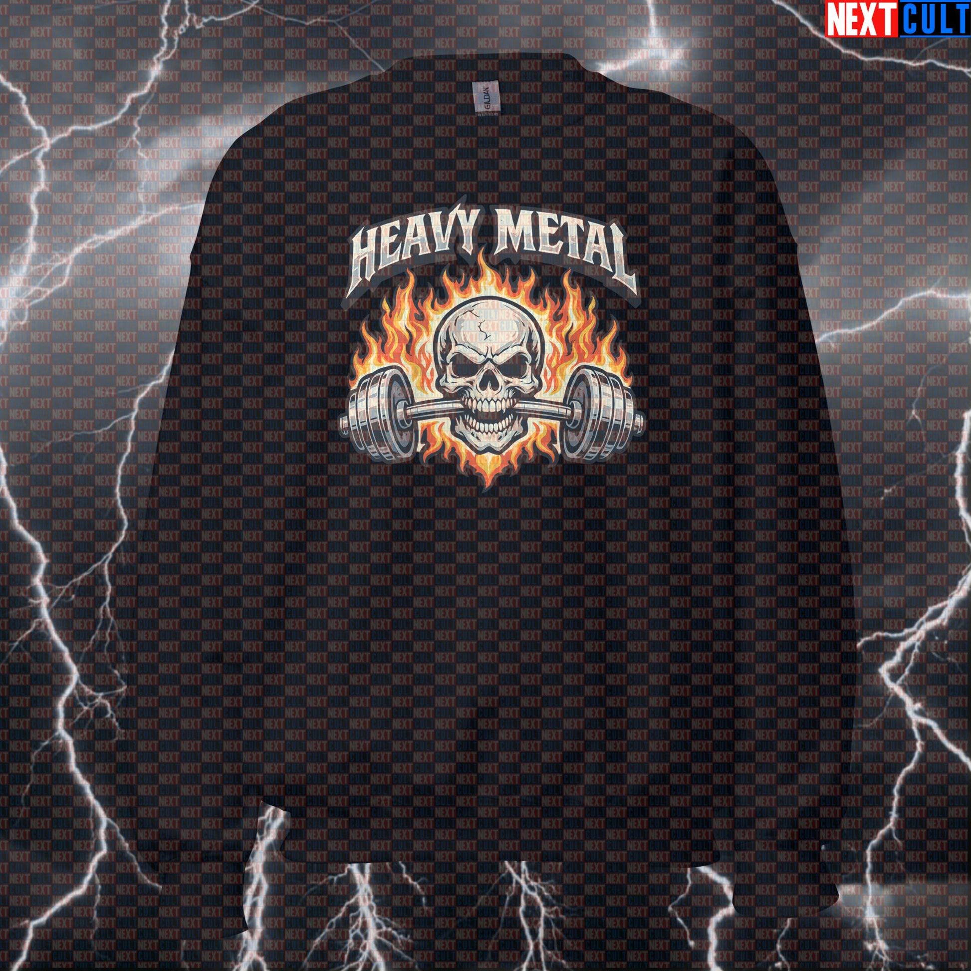 Lifting Skull Hardcore Gym Sweatshirt | Heavy Metal Workout Sweater & Funny Pullover Sweatshirts Next Cult Brand